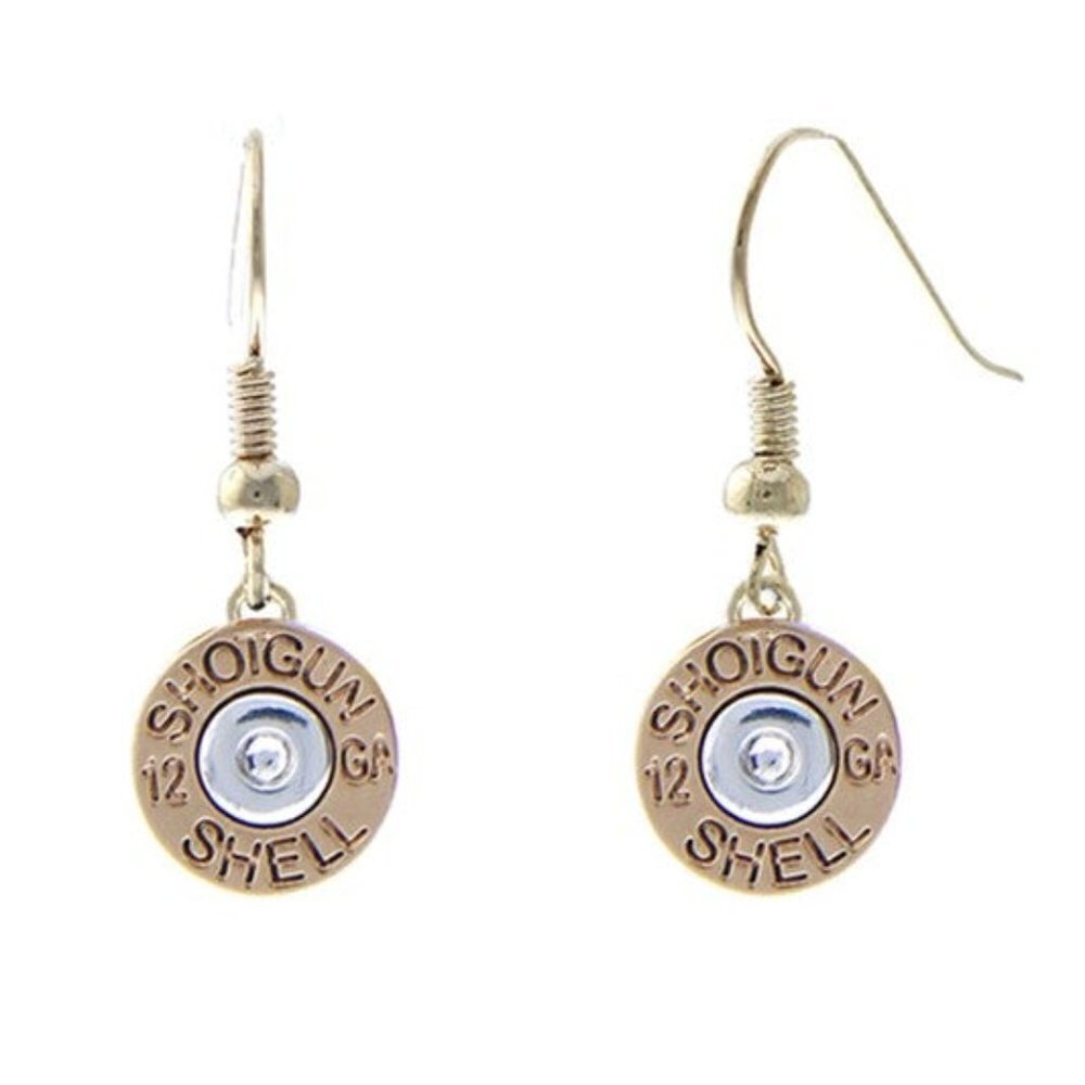 ❤️‍🔥Shotgun 12 GA Shell Bullet Back Earrings Gold Silver 5121